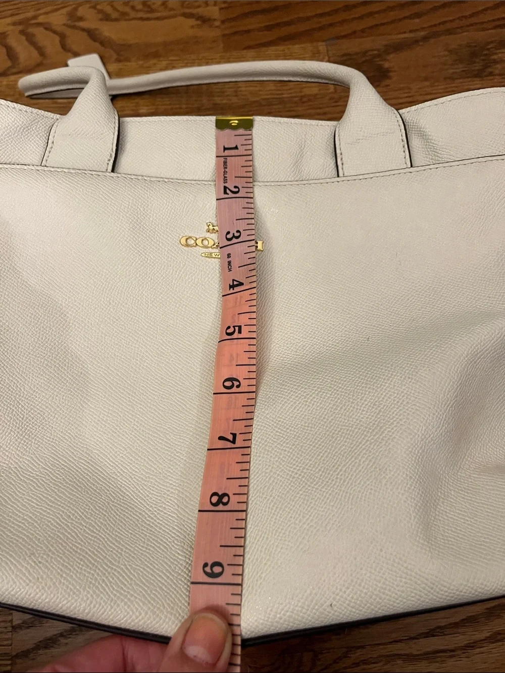 Coach Chalk Pebbled Leather Tote with Detachable Strap